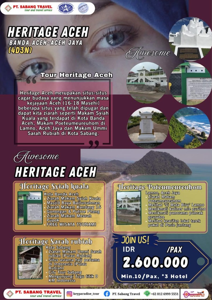 Awesome Heritage Aceh (Banda Aceh, Lamno & Sabang 4D3N)