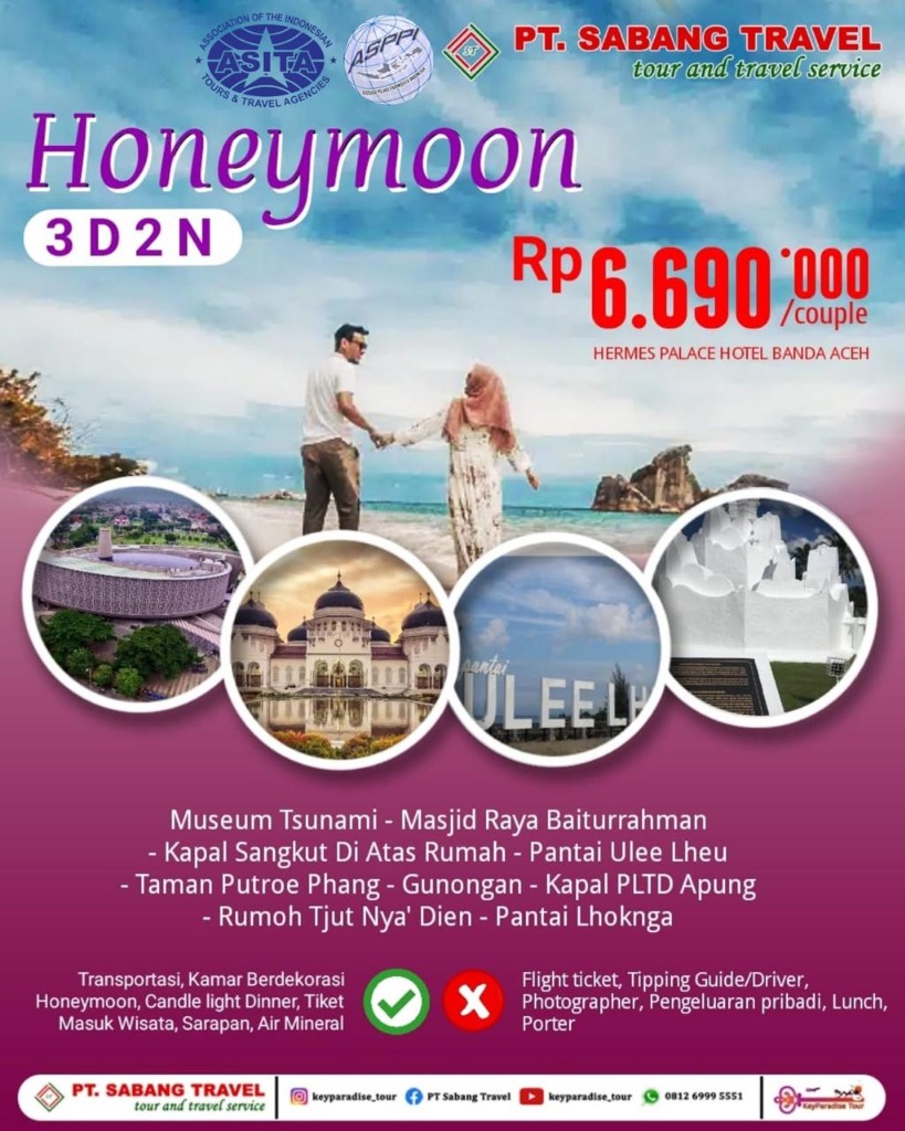 Honeymoon Hermes Palace Hotel Banda Aceh 3D2N
